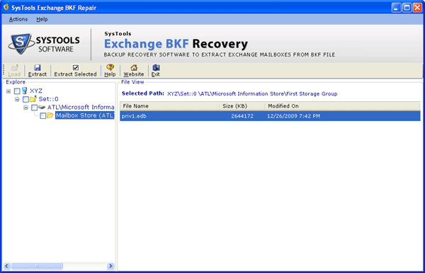 Repair Exchange 2007 Backup using Modified Exchange Backup Recovery Tool